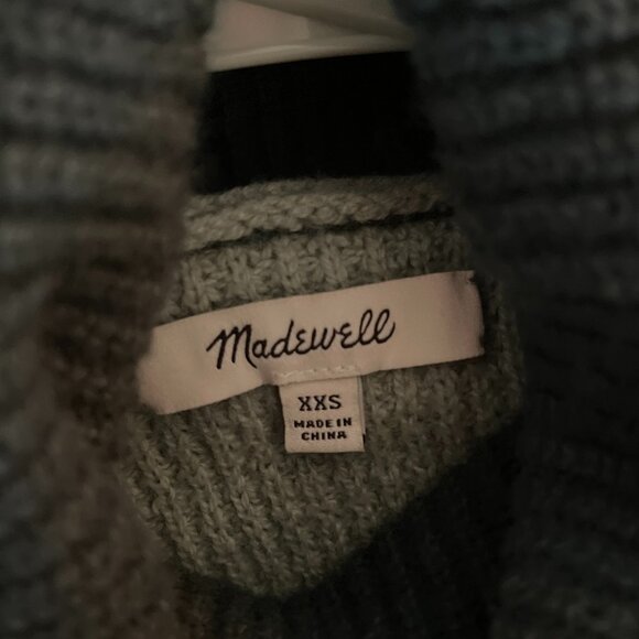 Madewell *Eastbrook* Colorblock Turtleneck | Cross-Back | XXS Cotton-Merino Yarn - Picture 12 of 13